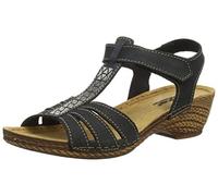 Fischer Inblu Sandalette, Damen Durchgängies Plateau Sandalen, Schwarz (205 Anthrazit), 37 EU