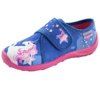 Fischer Kinder Klett-Hausschuh Boogy Blau/Pink Größe 31