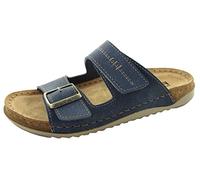 Pantolette FISCHER, Damen, Gr. 41, blau (marine), Lederimitat, sportlich, Schuhe (99973106-41) marine