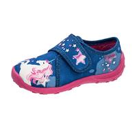 KINDER-KLETT-HAUSSCHUH - Farbe - BLAU/PINK - Größe - 35