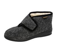 Fischer Markenschuh Unisex - Erwachsene, Damen,Herren, Verbandschuhe, Hausschuhe,warm gefüttert,Therapie-Stiefel,anthrazit,40 EU / 7 UK