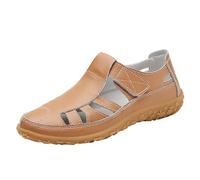 Fischer-Sandalen für Damen, Größe 2026, Sommer, extra breite Passform, geschlossene Zehenpartie, gepolsterte Hausschuhe, atmungsaktiv, orthopädische Sportschuhe, Strand, Gladiator-Sandalen, braun, 40