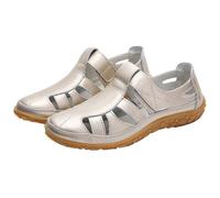 Fischer-Sandalen für Damen, Größe 2026, Sommer, extra breite Passform, geschlossene Zehenpartie, gepolsterte Hausschuhe, atmungsaktiv, orthopädische Sportschuhe, Strand, Gladiator-Sandalen, gold, 36.5