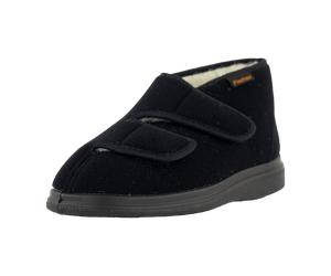 Fischer Schuhe Unisex-Klett-Hausstiefel für Herren, schwarz, Größe 38 EU