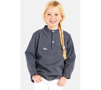 Fischerhemd Basic schmal gestreift Kinder blau 116