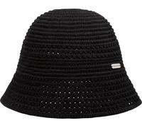 Fischerhut CHILLOUTS "Bloom Hat", Damen, Gr. XS, schwarz, Baumwollmischung, Hüte, Gehäkelter Glockenhut für den modernen Boho-Look (58986332-XS) schwarz
