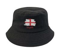 Fischerhut mit England-Flagge, Saint-George-Kreuz, Unisex, passend für Damen und Herren - Schwarz