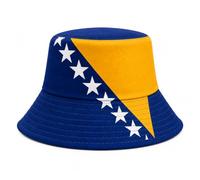 Fischerhut mit Flagge & Wappen | Fanartikel Bucket Hat für EM, WM & Festival | Faltbarer Sommer Anglerhut & Sonnenhut für Damen & Herren | Länderspiel Fan-Outfit (Bosnien und Herzegowina)