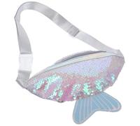 Fischschwanz Gürteltasche für Damen Multifunktionale Crossbody Bauchtasche mit Pailletten Leichte Pu-Ledertasche für Reisen Sport und Alltag für Handy Geldbörse und