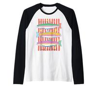 Fish Around and Find Forellen, lustige Retro-Angelgrafik Raglan