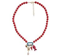 Fish Beaded Necklace - Chunky Boho Jewelry, Colorful Charm Accessory for Su