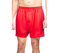 Fishers Finery Luxuriöse Herren-Boxershorts aus 100 % reiner Maulbeerseide - verbesserter Bund, Romance Red, Small