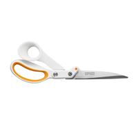 Fiskars Amplify RazorEdge Schneiderschere für Rechtshänder*innen, Länge: 25 cm, Rostfreie Stahl-Klinge/Kunststoff-Griffe, Weiß/Orange, 1070082