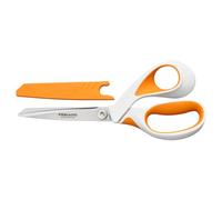 Fiskars Razor Edge Stoffschere, Länge: 20,7 cm, Rostfreie Stahl-Klinge/Kunststoff-Griffe, Weiß/Orange, 1070078