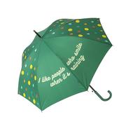 FISURA - Großer Regenschirm. Jugendschirm. Automatischer Regenschirm mit Knopf. Stabiler bedruckter Regenschirm. 106 zentimeter. Durchmesser. (Smile, grün)