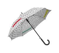 FISURA - Großer Regenschirm. Jugendschirm. Automatischer Regenschirm mit Knopf. Stabiler bedruckter Regenschirm. 106 cm Durchmesser. (Alphabetische Suppe, weiß)