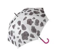Fisura - Großer Regenschirm Kuh. Jugendlicher Regenschirm mit Kuhmuster. Automatischer Regenschirm mit Knopf. Windfester, robuster Regenschirm. 106 cm Durchmesser.