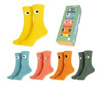Fisura - Lustige Socken "Augen". Packung mit 5 lustigen Unisex-Socken. Originelle Socken für Männer. Bedruckte Baumwollsocken. Eine Größe: 38-45