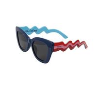 FISURA - Occhiali da sole originali da donna. Occhiali da sole polarizzati con motivo a mucca, completi di panno, custodia e scatola metallica. Idea regalo unica. (C'est moi, bunte Streifen)