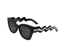 FISURA - Occhiali da sole originali da donna. Occhiali da sole polarizzati con motivo a mucca, completi di panno, custodia e scatola metallica. Idea regalo unica. (La dolce vita, schwarz-weiß)