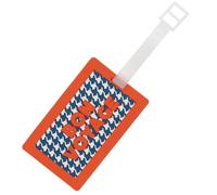 Fisura Original "Bon Voyage" Kofferanhänger Gepäckanhänger blau orange Kofferanhänger aus Silikon für Koffer oder Rucksack 10,5 cm x 6,5 cm