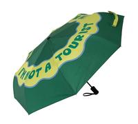 FISURA - Original gestreifter Regenschirm für Damen, klein, automatisch, Reisegröße, winddicht, 96 cm Durchmesser, offen. (Tourist, grün)