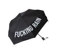 Fisura - Originaler faltbarer Regenschirm f*cking rain“. Mini-Regenschirm in Schwarz und Weiß. Kleiner Damenregenschirm. Automatischer faltbarer Regenschirm. Reise-Regenschirm.