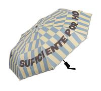 Fisura Original Klappschirm "Genug for heute", grau und gelb, Regenschirm für Damen, klein, automatisch, Reisegröße, winddicht, 96 cm Durchmesser offen.