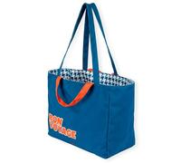 FISURA Original out of the office Strandtasche, groß, wendbar, blau, gestreift, Tote Bag Damen, XXL, Baumwolle, Reisetasche, Einkaufstasche (Bon voyage, blau)