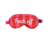 Fisura - Schlafmaske "f*ck off". Weiche Schlafmaske. Originale Augenmaske in Rosa und Rot. Ultrasanfte Schlafmaske mit elastischem Gummiband. 20 x 10 cm.