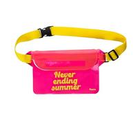 Fisura - wasserdichte Tasche. Durchsichtige und wasserdichte Gürteltasche. wasserdichte Tasche mit verstellbarem Gürtel. 22,5 cm x 12,5 cm. (Summer, rosa)