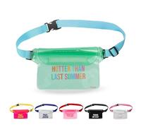 Fisura - wasserdichte Tasche “Last Summer”. Grüne und Blaue Bauchtasche mit verstellbarem Gürtel. Ideal für Freizeit und Sport. Maße: 22,5 cm x 12,5 cm.