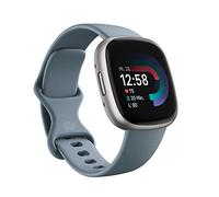 Fitbit Google Versa 4 Smartwatch Fitness Tracker enthält eine 3 monatige Google Health Premium Mitgliedschaft, 6 Tage Akkulaufzeit - Kompatibel mit Android/iOS, Wasserfallblau/Aluminium in Platin