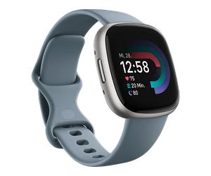 FITBIT Versa 4 Smartwatch Aluminium Elastomer, S/L, Waterfall Blue/Platinum