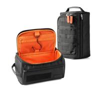 Fitdom Kulturbeutel zum Aufhängen, kompakt, für Herren, perfekt für Reisen und Aufbewahrung, passend für große und kleine Kosmetik-Make-up, Clipper, Zahnbürste, Dusche, Rasur und Pflege, Schwarz, 10