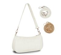 FITDON Handtasche Damen Klein Umhängetasche, Cord Hobo Bag Schultertasche Y2K Crossbody Bag Mini Retro Achsel Tasche mit 3 abnehmbaren Schultergurten, Beige