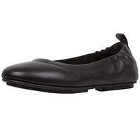 FitFlop Damen Allegro Ballerinas - Flache Ballerina-Schuhe aus Leder - Leicht, Bequem & mit Natürlicher Fußgewölbeunterstützung - Schwarz - 38 EU