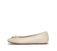 Fitflop Damen Delicato Bow Soft Leather Ballet Flats Ballerinas, beige, 37 EU Schmal