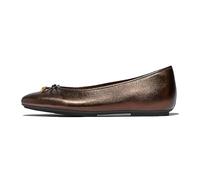 FitFlop Damen Delicato Bow Soft Metallic-Leder Ballerinas, Metallisches Schokoladenbraun, 6 UK Narrow