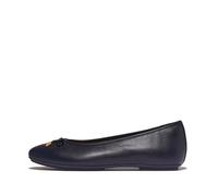 Fitflop Damen Delicato Bow Soft Leather Ballet Flats Ballerinas, Navy, 37 EU Schmal