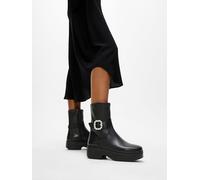 Fitflop Damen F-luma Crystal-Buckle Leather Short Boots Stiefelette, Schwarz, 38.5 EU