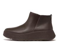 Stiefeletten FitFlop F-Mode Leather Flatform Zip Ankle Boots Damen Chocolate Brown-Schuhgröße 41