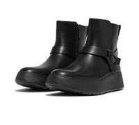 Fitflop Damen F-Mode Chelsea Leder mit gefaltetem Knoten Stiefel, Schwarz, 36 EU