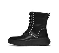 Fitflop Damen F-Mode Gem-Trim Leder Schnürstiefeletten, Schwarz, 38 EU