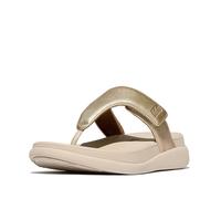 Fitflop Damen F-mode Go Adjustable Flatform Toe-post Sandale, Platin, 36 EU
