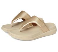 Fitflop Damen F-mode Go Adjustable Flatform Toe-post Sandale, Platin, 40 EU