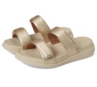 Fitflop Damen F-mode Go Adjustable Flatform Two Bar SlidesSlide Sandale, Platin, 36 EU