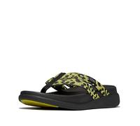 Fitflop Damen F-mode Go Leopard Webbing Strappy Flip-Flops, Zitronengras-Mix, 43 EU