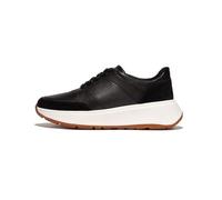 Fitflop Damen F-mode Leather/Suede Flatform Sneakers, Schwarz, 41 EU