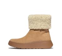 Fitflop Damen F-Mode Shearling-Collar Zip-up Suede Ankle Boots Stiefelette, Desert Tan, 37 EU